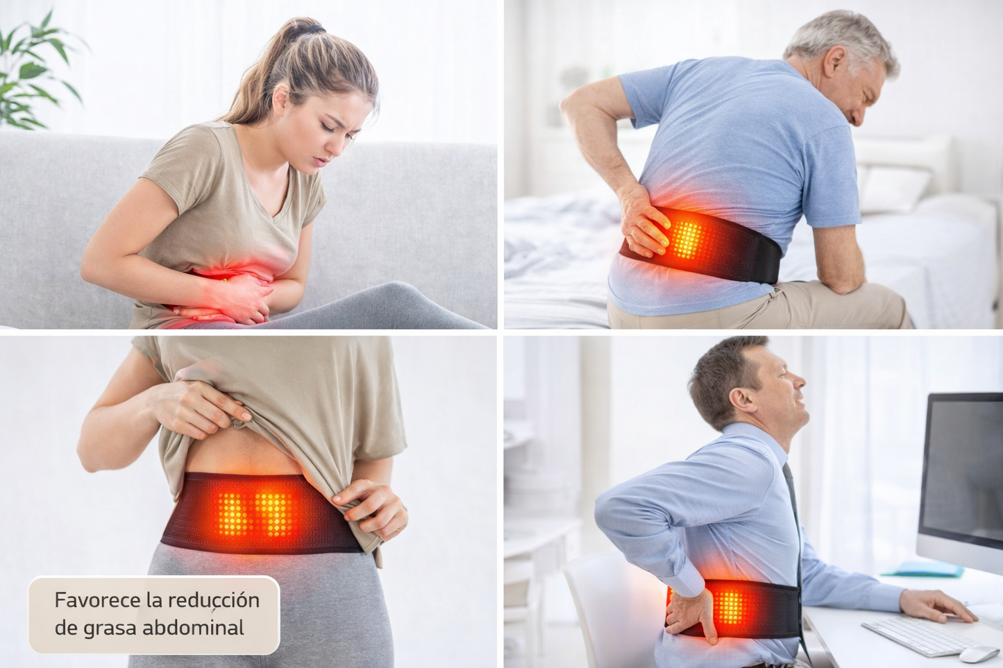 Faja lumbar multifuncional con efecto calor terapéutico